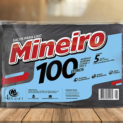 Sacos para lixo 100L resíduo normal 100% reciclável