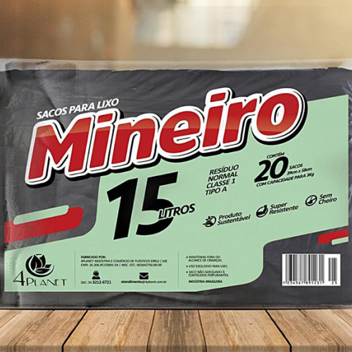 Sacos para lixo 15L resíduo normal 100% reciclável